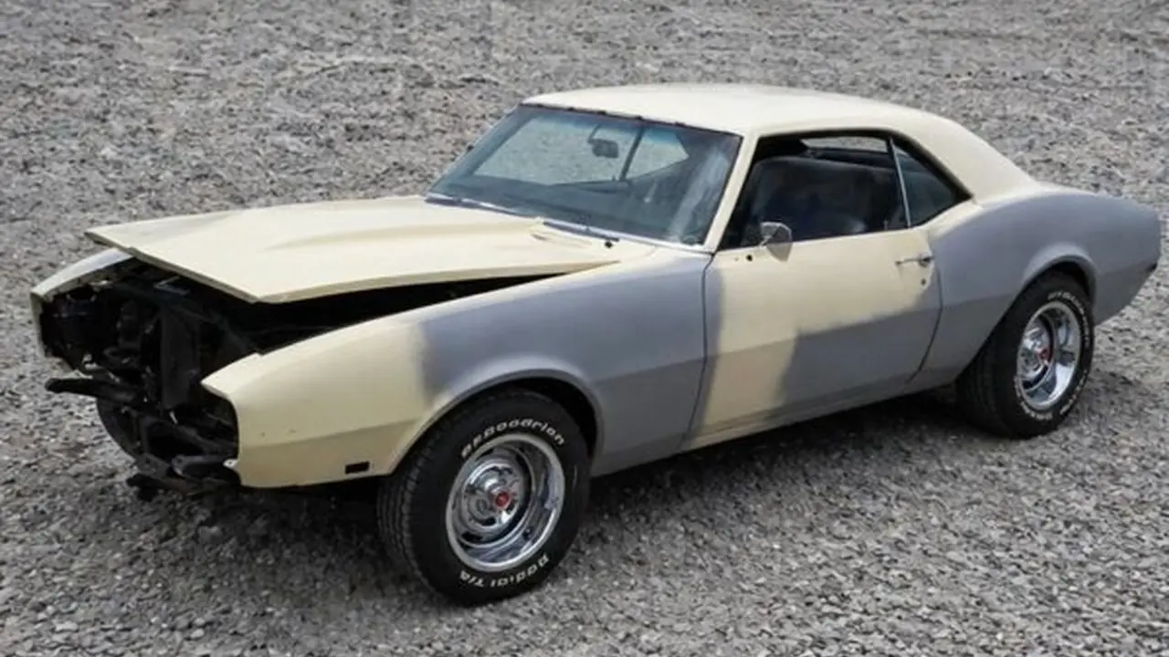 Classic Chevrolet Camaro before restoration and custom paint at Pettie's Auto Body in Athens, Alabama.